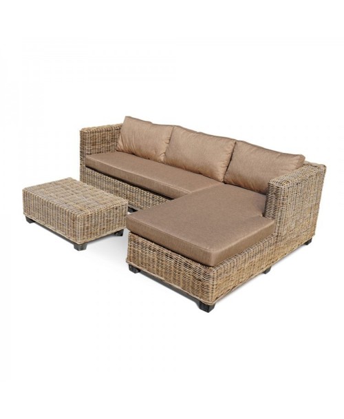 Комплект мебели KM-2002 (угловой диван и столик) натуральный ротанг