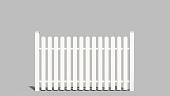 Пластиковый забор штакетник ПВХ - Прямой с круглым наконечником (высота 140 см) цвет белый